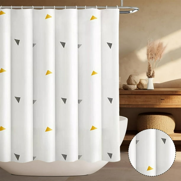 Juego de Cortina de Ducha de Plástico Blanco de 8 Piezas con Ganchos | Cortina de Baño Impermeable de 180 X 100 Cm | No Requiere Perforaciones | Diseño Duradero y Elegante