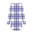 thumbnail image 4 of QATAINLAV Plus Size Tops for Women 2025 Fall Fashion Plaid Long Sleeve Shirts Casual Loose Fit Pullover Blouse Going Out Outfits Purple L, 4 of 6