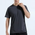 thumbnail image 4 of Caqnni Male Summer Casual T Shirt Blouse Short Sleeve Round Neck Tops (Dark Gray,4XL), 4 of 4