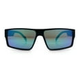 thumbnail image 6 of Locs Mens Color Mirror Flat Top Gangster Plastic Rectangle Sunglasses Teal Mirror, 6 of 8