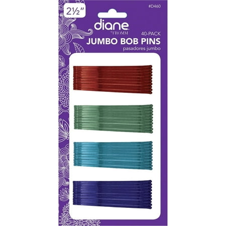 Diane Jumbo Bob Pins, Assorted Colors 40 ea (Pack of