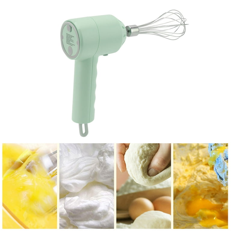  Handheld Mixer, USB Rechargeable Portable 3 Speed 20W Electric  Mixer Cordless Safe Practical Easy Operation for Baking(Green): Home &  Kitchen