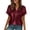 Wine, variant on MaFYtyTPR Women's Sequin Short Sleeve Shirts Sparkly Casual Solid Color Spliced V-Neck Button Loose T-shirts Tops Black L
