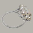 thumbnail image 3 of LBG British Made 10k White Gold Natural Opal & Cultured Pearl Womens Statement Ring - 33 size options - Size 10, 3 of 5