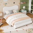 thumbnail image 1 of Qinaqin Queen Cama Frame para Velvet Upholstered cm de Alturaeadboard Cute Low Profile Platform Girls y Boys No Caja Spring Needed Strong Profundidad Madera Slats Noise Free Easy, 1 of 7
