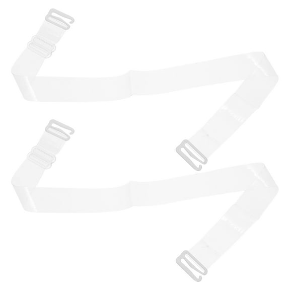 unbranded Transparent Invisible Crystal Silicone Bra Shoulder Strap Non-slip Woman Replacement Bra Strap Elastic Adjustable Bra Accessories (1.8cm)