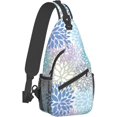 Abstract Dahlia Flowers Pastel Blue Sling Bag for Men Women Crossbody