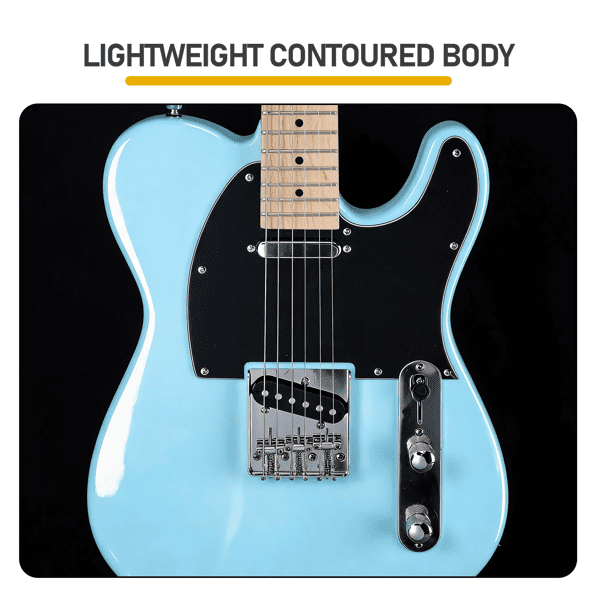 Maple Fingerboard Electric Guitar SS Pickup, Transparent Sky Blue