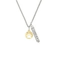 thumbnail image 2 of Delight Jewelry Goldtone Bear Paw Silhouette Silvertone Forever Bar Charm Necklace, 23", 2 of 4