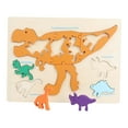 thumbnail image 3 of MERIGLARE Wooden Puzzles Preschool Learning Toys Birthday Holiday Gift Cognition Skill Educational Toys Matching Game Preschool Ages 3+ Dinosaur, 3 of 7