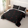 thumbnail image 3 of Erosebridal Red Cherry Heart Bed Spread Queen,Fruit Theme Queen Coverlet Set For Girls,3-Piece, 3 of 7