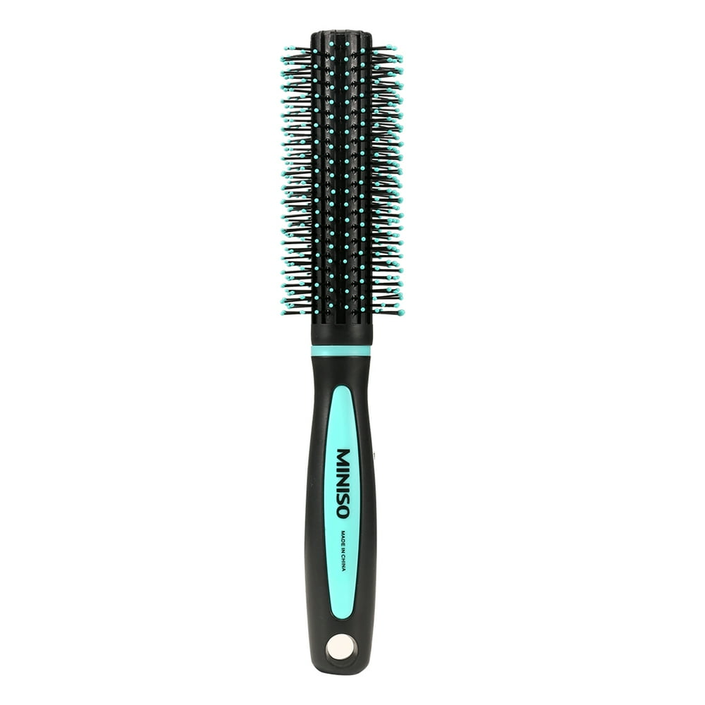 MINISO Plastic Round Brush Strong Nylon Bristles for Thick Curly Hair