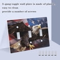 thumbnail image 4 of Dailycode Light Switch Plate Covers 3 Gang Wall Plate Plastics Outlet Covers for Kitchen Home Office Decor Eagle with American Flag, 4 of 8