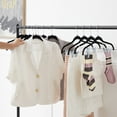 thumbnail image 3 of VECELO 20-Pack Velvet Clothes Hangers, 16.5in Heavy-Duty Hangers with Adjustable Clips, Non-Slip, Space-Saving, Black, 3 of 9