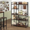 thumbnail image 4 of Costway Bakers Rack 5-Tier Coffee Bar Table with 10 S-Shaped Hooks & Power Outlets Rustic Brown, 4 of 10