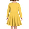 thumbnail image 3 of DISNIMO Girls Sloth Dress Kids Sunflower Dress for Kids Long Sleeve Dresses 3-4 Girl Midi Dress for Children Skater Dress Long Sleeve Girls Swing Dress Fall Kids Clothes Dress Yellow Girl Dresses, 3 of 6