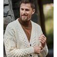 thumbnail image 3 of Mens Irish V Neck Sweater Cardigan Made By Aran Woollen Mills, 3 of 5