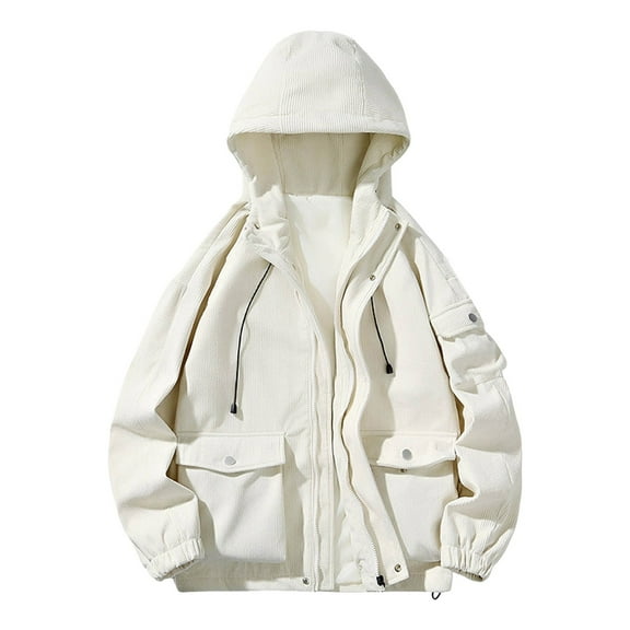 Rggeeun Men's Casual Jackets Comfortable Stylish Corduroy Jacket Versatile Lightweight For Fall Winter Outwear Streetwear