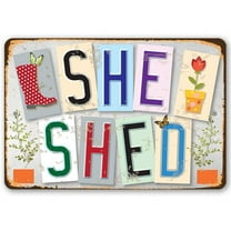 Metal Sign - She Shed - Durable Metal Sign - Use Indoor/Outdoor - Makes a Great She Shed Entryway Décor Under $20 (8" x 12")