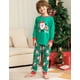 thumbnail image 4 of Conjunto de pijamas para niños, ropa de casa de algodón con dibujos animados de Navidad, color verde, Papá Noel, trajes de bebé, 4 of 4