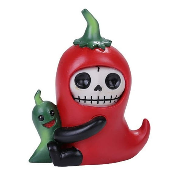 SUMMIT COLLECTION Furrybones Chilito Signature Skeleton in Hot Chili Pepper Costume with Small Pepper Friend