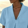 thumbnail image 4 of Dresses for Women, Women's Swimsuit Coverup V Neck Bathing Suit Cover Up Shirt Short Sleeves Beach Bikini Swimwear Dress, 4 of 8
