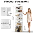 thumbnail image 4 of Ktaxon 7-Tier Rotating Shoe Rack Tower,  Free Standing 360° Revolving  Organizer, 28 Pairs of Shoes/ Bag, White, 4 of 17