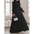 thumbnail image 5 of Black Eyelet Lace Maxi Dress With High Neck And Bell Sleeves, 5 of 30