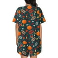 thumbnail image 6 of Fuzoiu Autumn with Pumpkins Print Women's Short-Sleeved Pajama Set,Lounge Sleepwear Set,Womens Pajama Sets 2 Piece,Button-Up Top and Shorts with Pockets-4X-Large, 6 of 7
