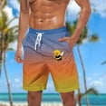 thumbnail image 1 of Sentmoon Mens Golf Shorts Breathable Summer Straight High Waist Running Shorts Drawstring Bee Print Gradient Color Basketball Shorts Side Pockets 2025 Athleisure for Leisure Wear Yellow XL, 1 of 5