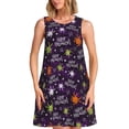 thumbnail image 1 of Vsdgher Robes d'Été Imprimé Halloween pour Femmes Robe Décontractée Col en U Sans Manches Robe Débardeur Ample avec Poche, 1 of 7