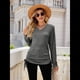 thumbnail image 4 of Camisetas para Mujer, Larga, Cuello en V, Básicas, Informales, Holgadas, Suaves, para Otoño. Gris Oscuro L, 4 of 10