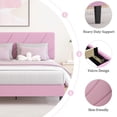thumbnail image 4 of 4 EVER WINNER Queen Bed Frames,Queen Size Bed Frame with Linen Fabric Upholstered Headboard and Wooden Slats Support,Adjustable Headboard, No Box Spring Needed, Noise-Free, Easy Assembly, Pink, 4 of 5