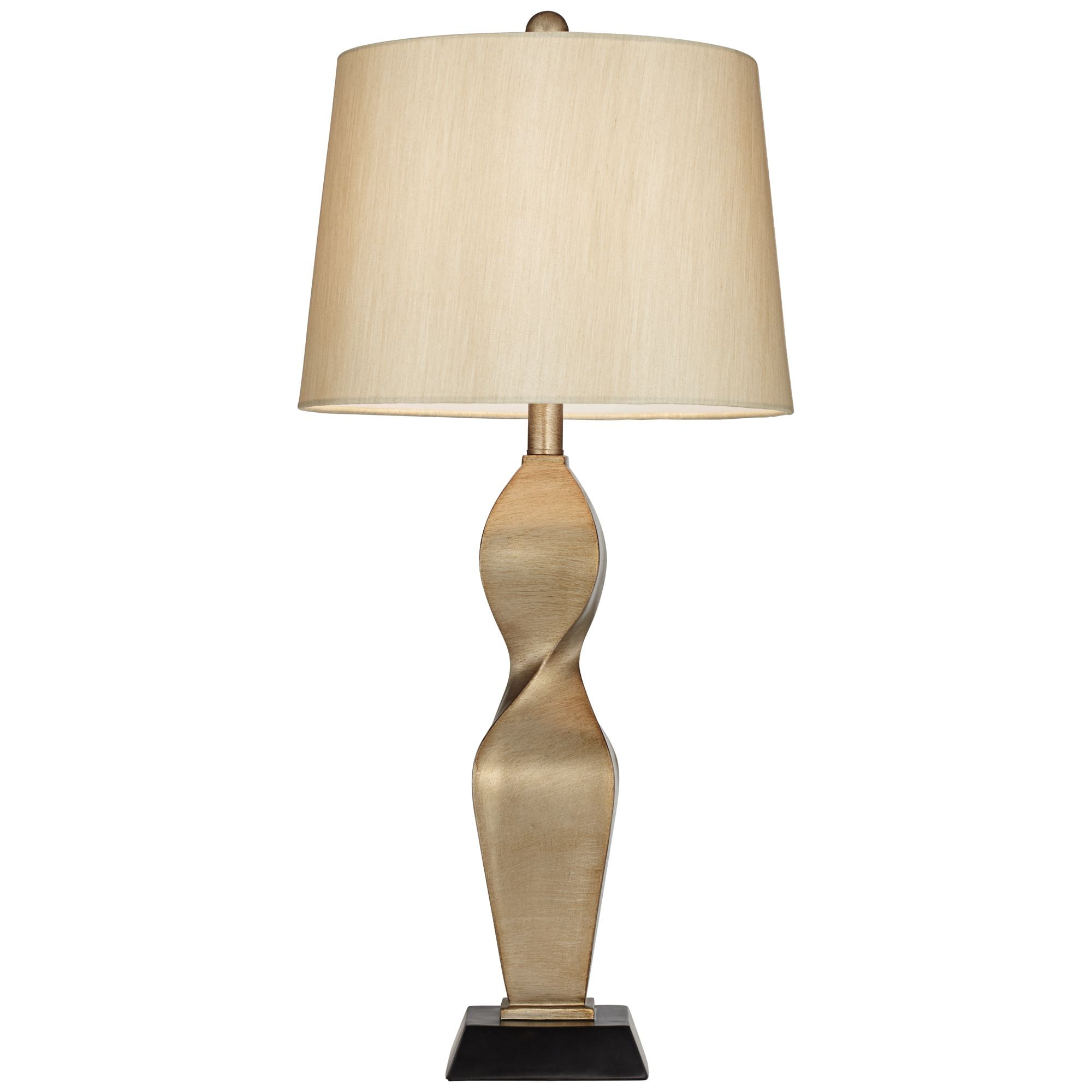 Possini Euro Design Helen 30" Tall Twist Sculptural Large Modern End Table Lamp Gold Finish Single Living Room Bedroom Bedside