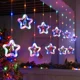 thumbnail image 4 of Guirnalda de luces LED navideñas para habitación, lámpara de cortina con enchufe USB, decoración de Papá Noel con forma de estrella para dormitorio, sala de estar y ventana, 4 of 5
