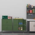 thumbnail image 7 of Elegant Metal Locker Cabinet with 4 Doors, Metal Accent Cabinets,Home Office Storage Lockers Sideboard for Kitchen, Living Room, Entryway,Green, 7 of 7