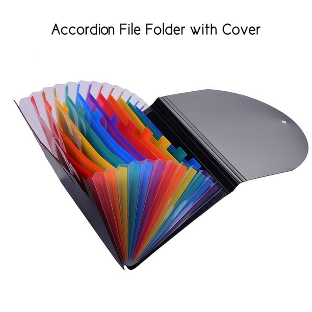 Dcenta 12 Pockets Accordion Expanding File Folders A4 Paper Filing