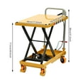 thumbnail image 2 of Free Standing Rectangular Yellow Hydraulic Lift Table Cart 500 lbs Manual Single Scissor Lift Table 30.5", 2 of 20