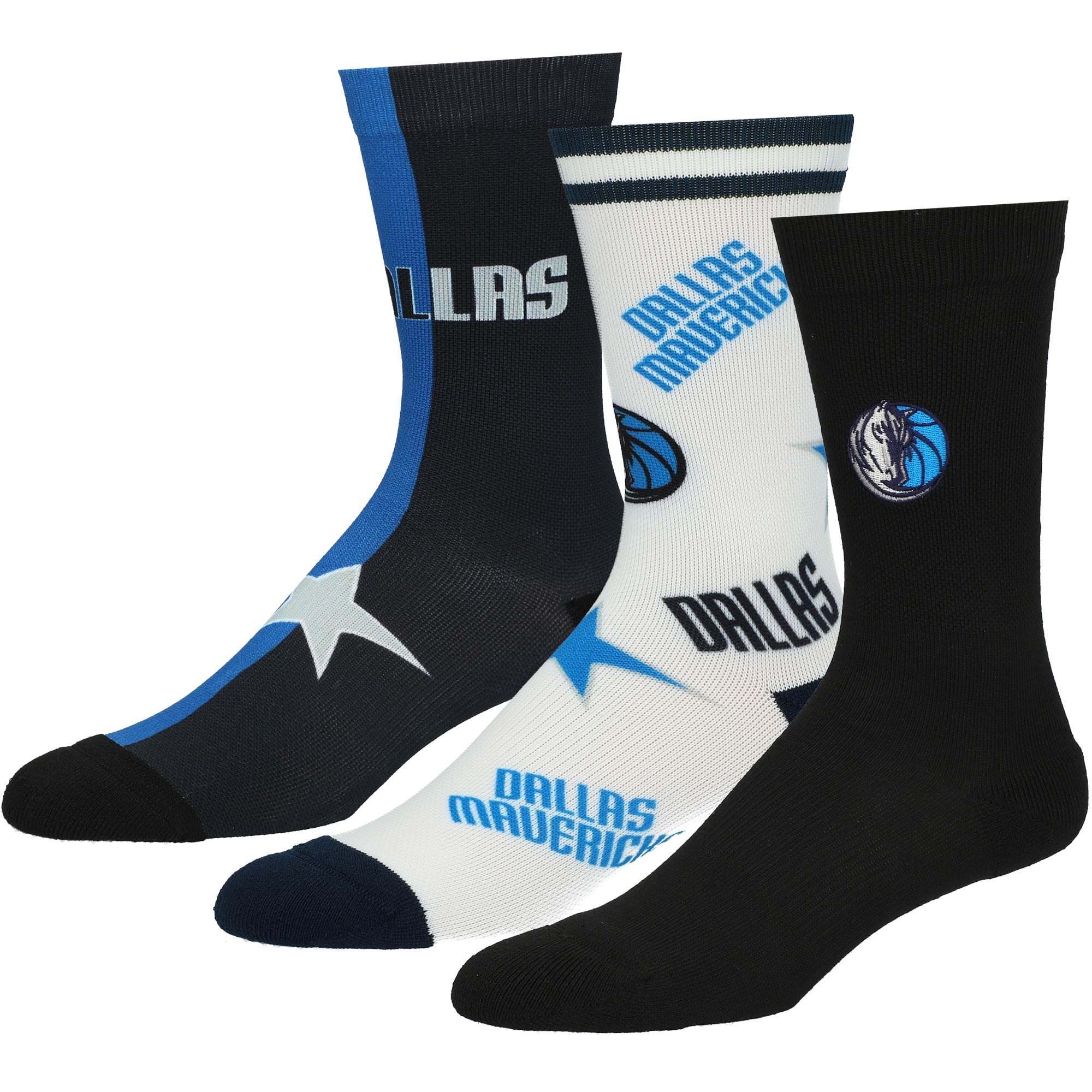 Youth Dallas Mavericks MVP 3-Pack Crew Socks