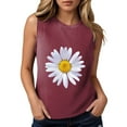 thumbnail image 2 of GEWSEY Vintage Mandala Graphic Tank Tops for Women Summer Beach Graphic Loose Tanks Vest USA Flag Vacation Racerback Tank Cami Brick Red, L, 2 of 6