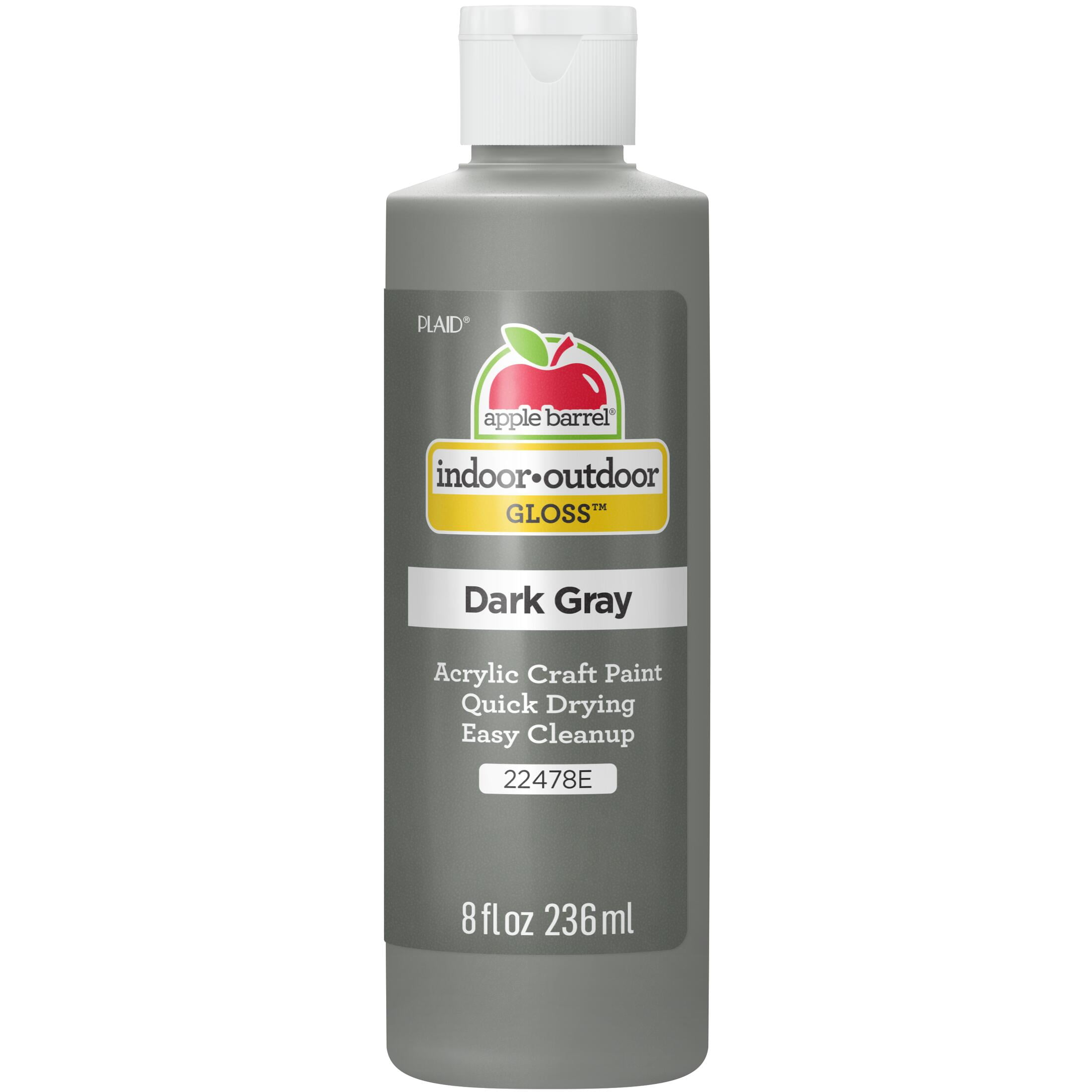 (4 pack) Apple Barrel Gloss Acrylic Craft Paint, Dark Gray, 8 fl oz
