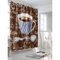 thumbnail image 3 of Fsddascl Coffee Shower Curtain Set - Extra Long 72" x 96" Washable Bathtub Curtain with 12 Hooks, Pastoral Vintage Art Waterproof Fabric Stall Shower Curtains for Bathroom/Bathtub Décor, 3 of 6