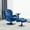 Blue, variant on Othniel Blue Velvet Swivel Accent Chair with Ottoman, Round Reading Chair Foot Stool Set, for Living Room, Bedroom