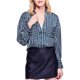 thumbnail image 1 of Free People Camisa con botones a rayas para mujer, azul, grande, 1 of 1