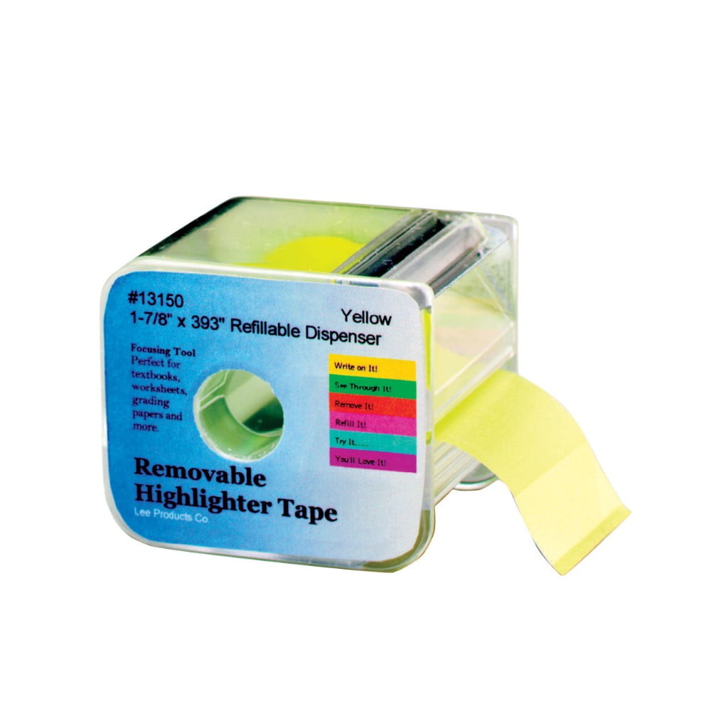 Lee Products 079443 Removable Wide Highlighter Note Tape, Pink