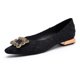 thumbnail image 4 of 2022 Primavera Nuevos Zapatos de Mujer Zapatos de Tacón Bajo con Hebilla de Diamantes de Imitación Decorados con Punta Puntiaguda, 4 of 5