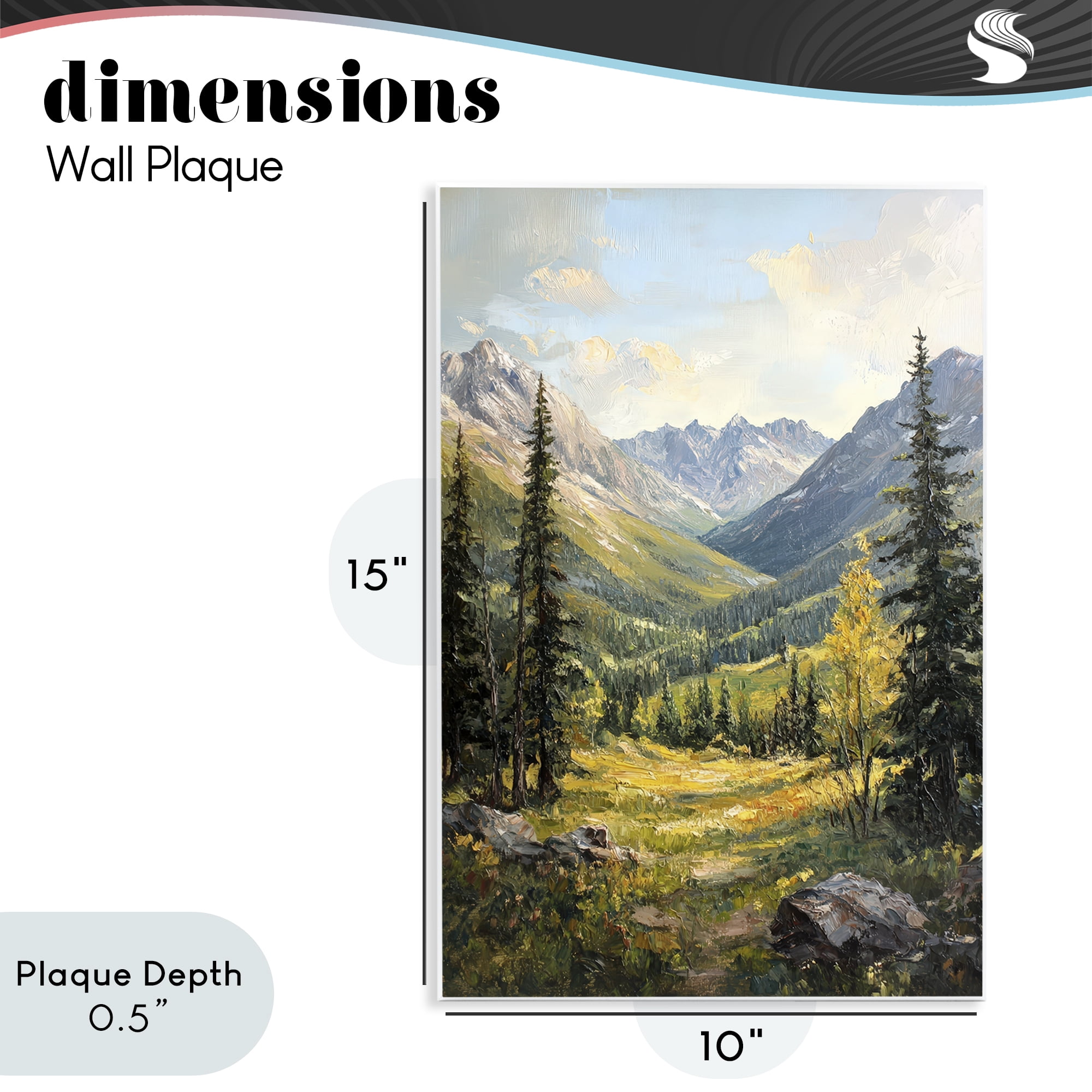 Stupell Industries Mountain Refuge in Golden Valley Wall Plaque Art, design by Petal Prints Design