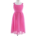 thumbnail image 3 of inhzoy Kids Girls Wide Straps Pleated Ruched Chiffon Flower Girl Dress, 3 of 7