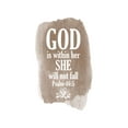 thumbnail image 1 of God Is Within Her She Will Not Fall Jesus Christ Fearless Comforted Faith Wall Art Sticker Designs Vinyl Stickers For Home House Walls Rooms Windows Bedroom Decoration Size (20x20 inch), 1 of 3