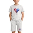 thumbnail image 2 of ATOGUTA 2 Piece Outfits for Girls Summer Kids Short Sleeve T Shirts and Elastic Waist Shorts Size 4T-14 for Daily Outdoor Wear White, 2 of 8